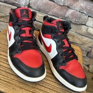 Nike Air Jordan High Tops Size 2.5 Youth - Red/Black/White